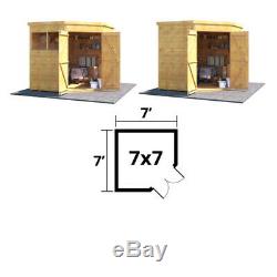 7x7 Tongue and Groove Corner Pent Wooden Workshop Garden Shed Premium 7ftx7ft
