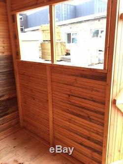 8X6 WOODEN GARDEN SHED 16mm DISCOLOURED TONGUE AND GROOVE PENT HUT STORE T&G