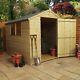 8 x 6 Pressure Treated Apex Shiplap T&G Wooden Garden Shed By Waltons