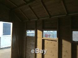 8x12 Dutch Barn Loglap Wooden Garden Shed with three Windows