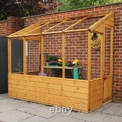 8x4 LEAN-TO WOODEN GREENHOUSE GARDEN POTTING PENT PLANT SHED SHIPLAP T&G 8ft 4ft