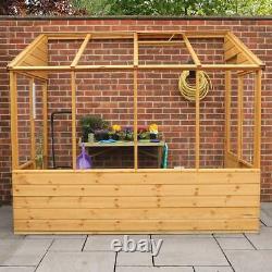 8x4 LEAN-TO WOODEN GREENHOUSE GARDEN POTTING PENT PLANT SHED SHIPLAP T&G 8ft 4ft