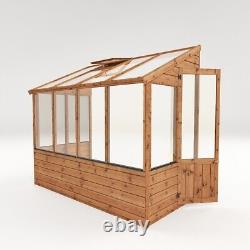 8x4 LEAN-TO WOODEN GREENHOUSE GARDEN POTTING PENT PLANT SHED SHIPLAP T&G 8ft 4ft