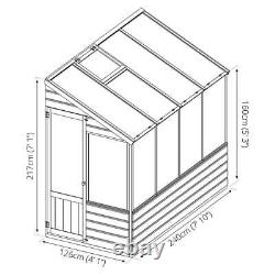 8x4 LEAN-TO WOODEN GREENHOUSE GARDEN POTTING PENT PLANT SHED SHIPLAP T&G 8ft 4ft