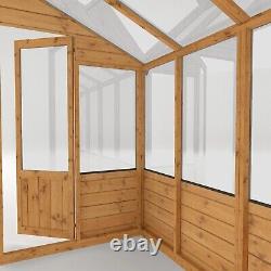 8x4 LEAN-TO WOODEN GREENHOUSE GARDEN POTTING PENT PLANT SHED SHIPLAP T&G 8ft 4ft