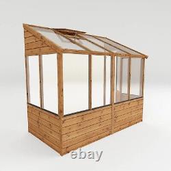 8x4 LEAN-TO WOODEN GREENHOUSE GARDEN POTTING PENT PLANT SHED SHIPLAP T&G 8ft 4ft