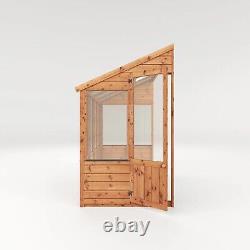 8x4 LEAN-TO WOODEN GREENHOUSE GARDEN POTTING PENT PLANT SHED SHIPLAP T&G 8ft 4ft