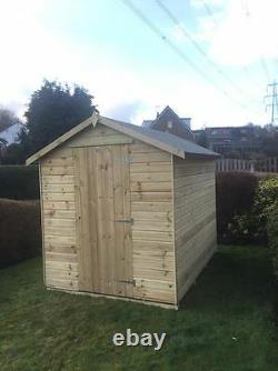 8x4 TANALISED T&G WOODEN GARDEN SHED EURO APEX PRESSURE TREATED HUT STORE