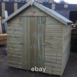 8x4 Tanalised Wooden Apex Garden Shed T&G Throughout Hut Pressure Treated Store