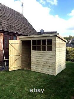 8x5 GARDEN SHED TANALISED T&G WOODEN STORE PENT GEORGIAN STYLE HUT