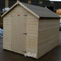8x5 New Garden Shed Heavy 14mm Tongue And Groove Apex Roof Hut Wooden Store