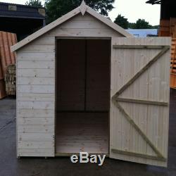 8x5 New Garden Shed Heavy 14mm Tongue And Groove Apex Roof Hut Wooden Store