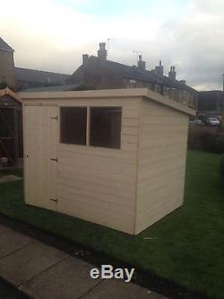 8x5 New Garden Shed Heavy 14mm Tongue And Groove Pent Roof Hut Wooden Store