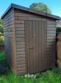 8x5 garden shed storage pent roof with single door no windows (used)