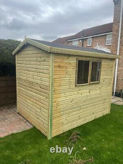 8x6 APEX WOODEN GARDEN SHED TANALISED HEAVY DUTY TREATED CHECK POSTCODES BELOW