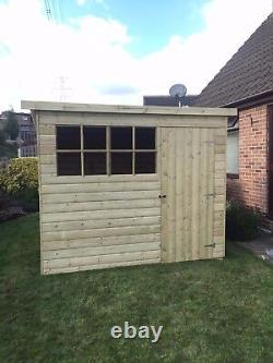 8x6 GARDEN SHED TANALISED T&G WOODEN STORE PENT GEORGIAN STYLE OUTDOOR HUT