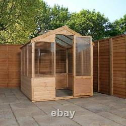 8x6 GREENHOUSE GARDEN SHED TIMBER WOODEN POTTING SHEDS APEX WOODEN WINDOWS 6FT