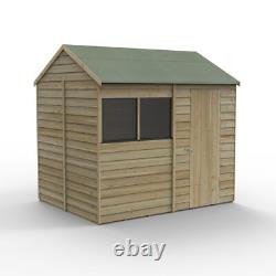 8x6 Garden Shed Wooden Overlap Pressure Treated Reverse Apex Install Option