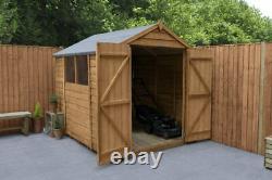 8x6 Overlap Apex Double Door Wooden Garden Shed Base & Installation Options