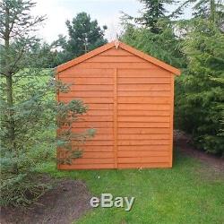 8x6 Overlap Wooden Garden Shed Apex Double Doors Windowless 8ft x 6ft