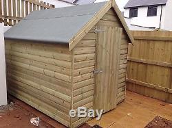 8x6 Pressure Treated Wooden Garden Shed, BRAND NEW T&G Throughout