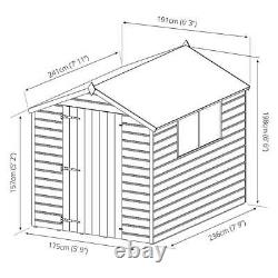 8x6 SHIPLAP GARDEN SHED PRESSURE TREATED SINGLE DOOR APEX WINDOW WOOD STORE