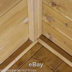 8x6 Shiplap T&G Budget Wooden Garden Shed Single Door Roof & Felt No Windows