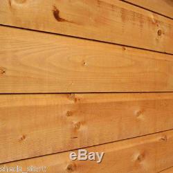 8x6 Shiplap Wooden Garden Shed Double Door Apex Roof Felt & Floor Windows 8FT