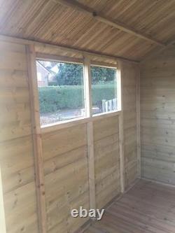 8x6 TANALISED T&G WOODEN GARDEN SHED EURO APEX PRESSURE TREATED HUT STORE