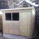 8x6 TANALISED WOODEN GARDEN SHED FACTORY SECONDS PENT HUT FULLY T&G STORE