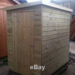8x6 TANALISED WOODEN GARDEN SHED FACTORY SECONDS PENT HUT FULLY T&G STORE