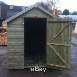 8x6 Tanalised Wooden Apex Garden Shed T&G Throughout Hut Pressure Treated Store
