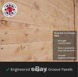 8x6 Tongue & Groove Double Door Wooden Shed Windows Apex Garden Tool Storage