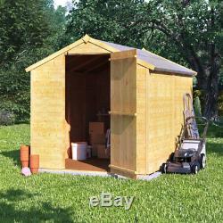 8x6 Tongue & Groove Windowless Wooden Garden Storage Shed Single Door Apex Roof