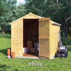 8x6 Tongue & Groove Windowless Wooden Garden Storage Shed Single Door Apex Roof