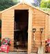 8x6 WINDOWLESS WOODEN GARDEN SHEDS NEW UN USED 8ft x 6ft OVERLAP APEX WOOD SHED