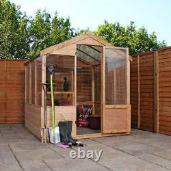 8x6 WOODEN GARDEN GREENHOUSE SHED TIMBER POTTING SHEDS APEX WOODEN WINDOWS 6FT