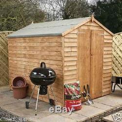 8x6 WOODEN GARDEN SHEDS DOUBLE DOOR APEX WINDOWLESS SHED 8ft x 6ft New Un Used