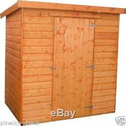 8x6 WOODEN GARDEN SHED PENT ROOF FULLY T&G STORAGE HUT 12MM