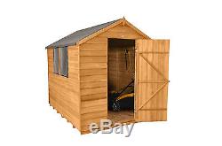 8x6 Wooden Overlap Garden Storage Shed Windows Single Door Apex Roof 8ft 6ft