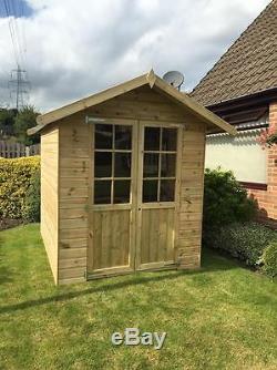 8x6 Wooden Summer House Pressure Treated Patio Shed Garden FULLY T&G 6ft x 8ft