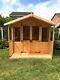 8x6 Wooden Summerhouse Inc 2ft Front Veranda FULLY T&G Outdoor Garden Shed
