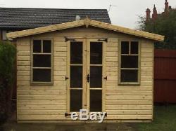 8x6 Yorkshire Summer house Garden Office Log Cabin Shed Heavy Duty T&G Treated