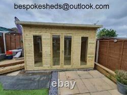 8x6 pent contemporary summer house garden office shed tanalised heavy duty