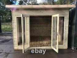 8x6 pent contemporary summer house garden office shed tanalised heavy duty