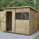 8x6ft Pressure Treated Wooden Garden Shed Waterproof Pent Roof Outdoor Storage