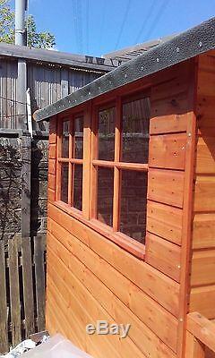 8x8 Wooden Summerhouse Garden Room Shed Inc Veranda Fully T&G 8x8 Hobby Cabin