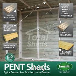 9x5 Pressure Treated Tanalised Pent Shed Top Quality Tongue and Groove 9FT x 5FT