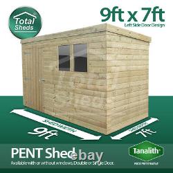 9x7 Pressure Treated Tanalised Pent Shed Top Quality Tongue and Groove 9FT x 7FT