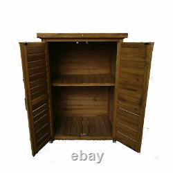 All Weather Wooden Outdoor Garden Lawn Cabinet Tool Shed Shelf Cupboard Storage